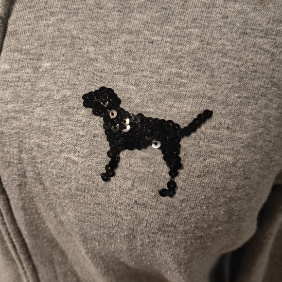 Victoria's Secret PINK Hibiscus Flower Bling Sequin Hoodie Size Large No String - Picture 4 of 6